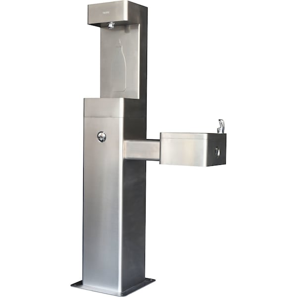 Global Industrial Outdoor Bottle Filling Station & Drinking Fountain, Stainless Steel 761216 - main